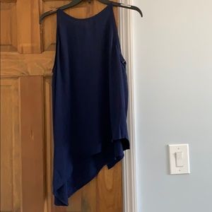 Navy blue asymmetrical blouse